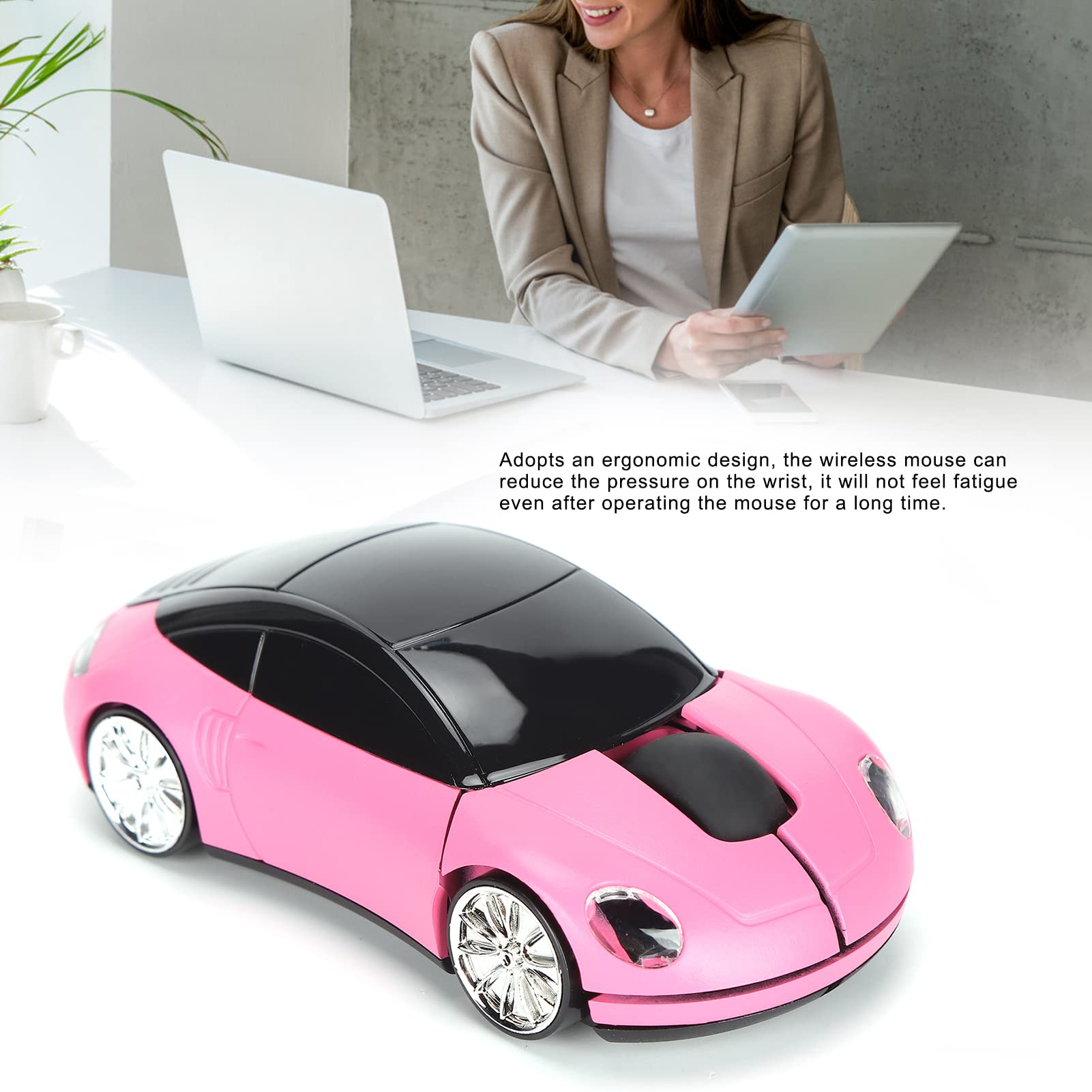 Foto 4 pulgar | Ratón Inalámbrico Para Juegos Ashata 2.4 Ghz 3d Con Forma De Coche Deportivo Rosa - Venta Internacional.