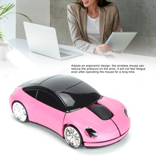 Foto 3 | Ratón Inalámbrico Para Juegos Ashata 2.4 Ghz 3d Con Forma De Coche Deportivo Rosa - Venta Internacional.