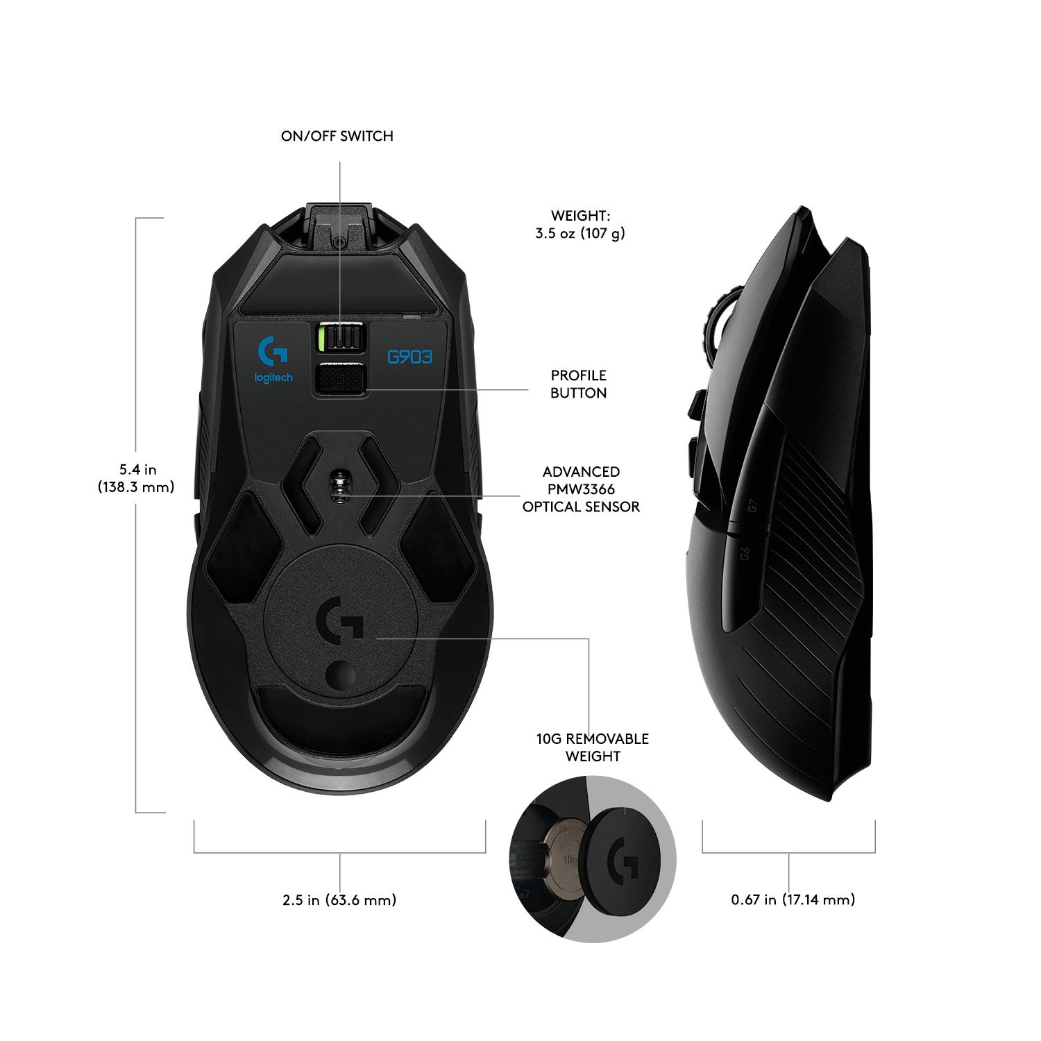 Foto 4 pulgar | Ratón Para Juegos Logitech G903 Lightspeed Con Powerplay Wireless - Venta Internacional.