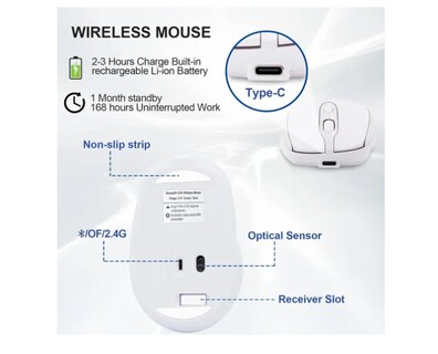 Foto 3 | Ratón Inalámbrico Xtellar Recargable Con Bluetooth Para Ordenador