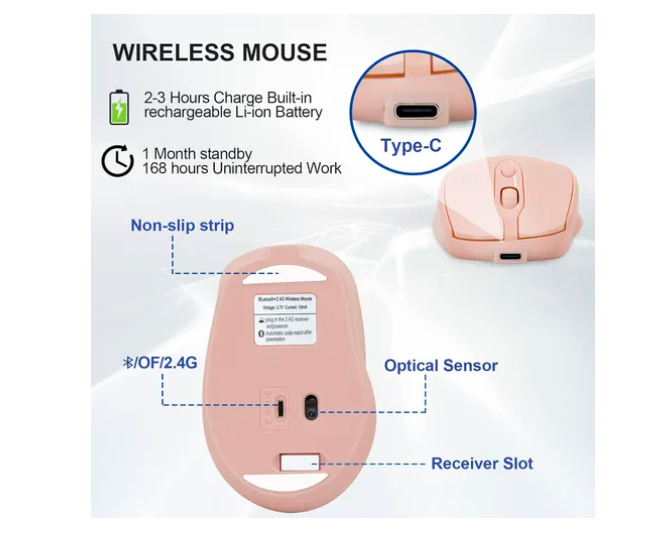 Foto 4 | Ratón Inalámbrico Xtellar Recargable Con Bluetooth Para Ordenador