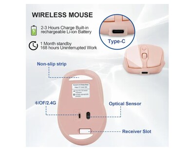 Foto 4 | Ratón Inalámbrico Xtellar Recargable Con Bluetooth Para Ordenador