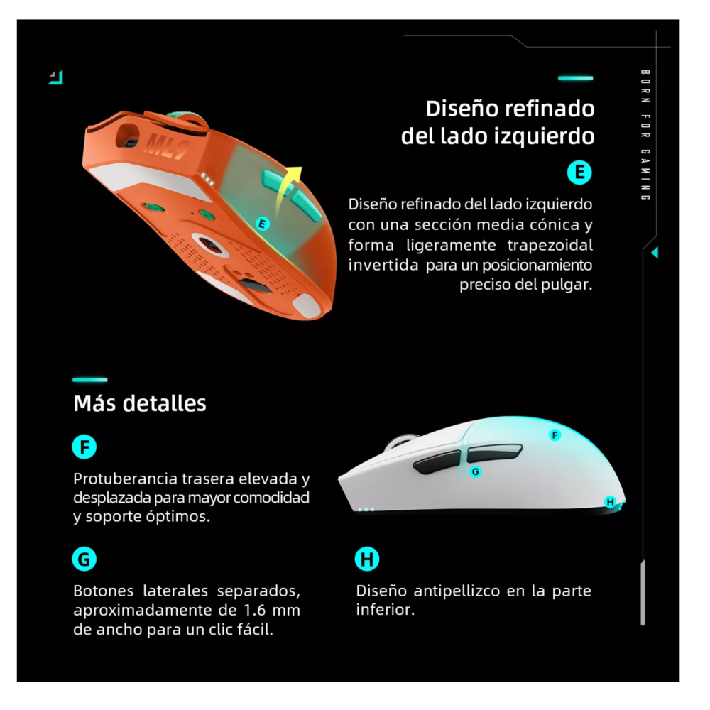 Foto 4 pulgar | Mouse Inalámbrico Recargable Gamer  Dpi30000 Belug  Blanco