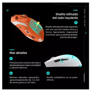 Foto 3 | Mouse Inalámbrico Recargable Gamer Dpi30000 Belug Blanco