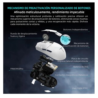 Foto 5 | Mouse Inalámbrico Recargable Gamer Dpi30000 Belug Blanco
