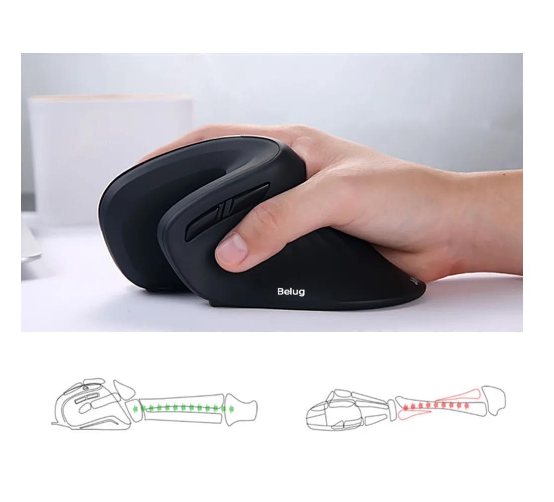 Foto 4 pulgar | Ratón Inalámbrico Vertical Ergonómico Dareu De 2 4 G Negro