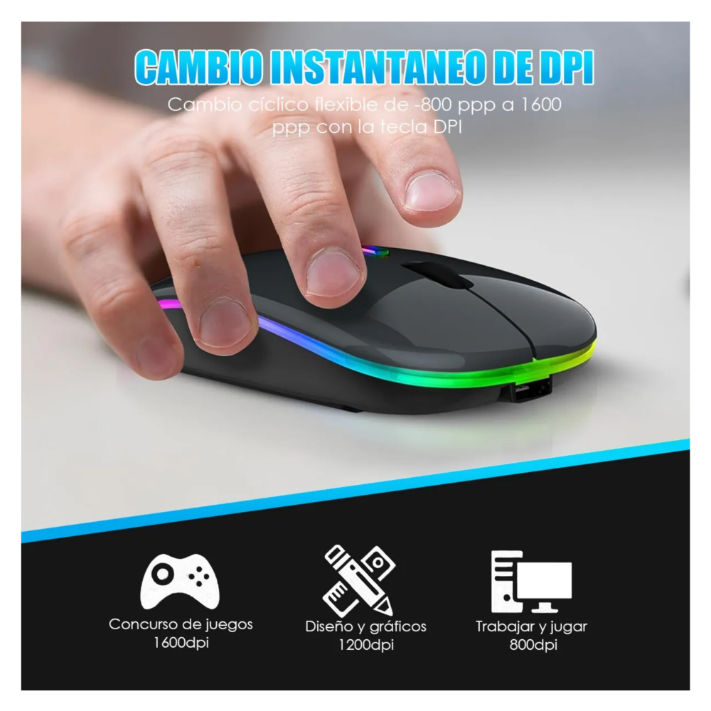 Foto 5 | Mouse Inalámbrico Recargable Belug 3 Piezas