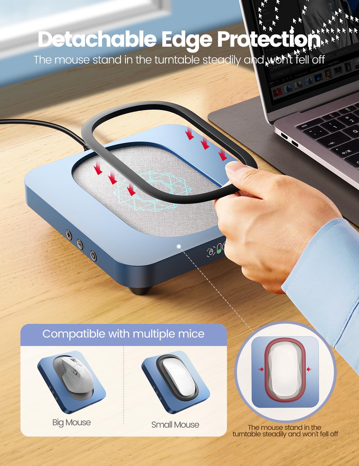 Foto 5 pulgar | Mesa Giratoria Ampliada Mouse Mover Vaydeer  Con Capacidad Máxima Para 3 Ratones - Venta Internacional.
