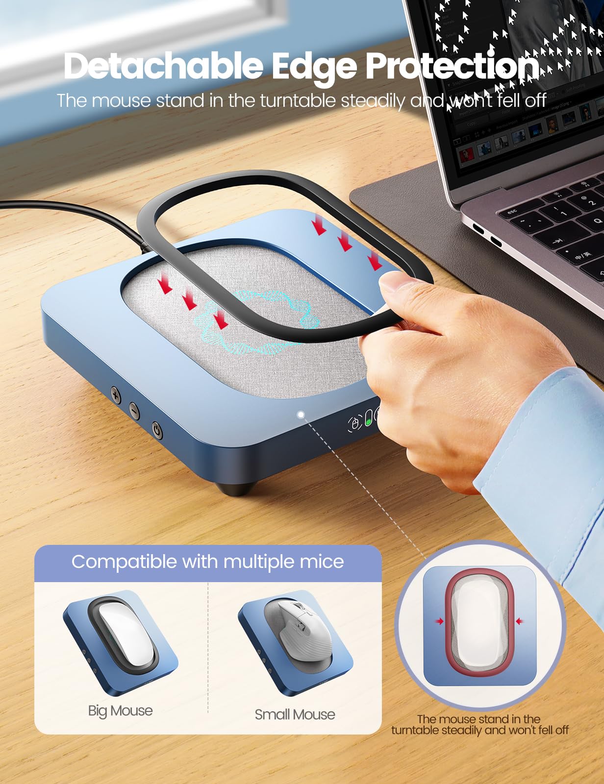 Foto 4 | Mesa Giratoria Ampliada Mouse Mover Vaydeer  Con Capacidad Máxima Para 3 Ratones - Venta Internacional.