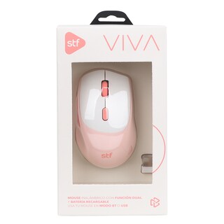 Foto 6 | Mouse Inalámbrico Viva Stf Con Función Dual Y Batería Recargable Color Rosa