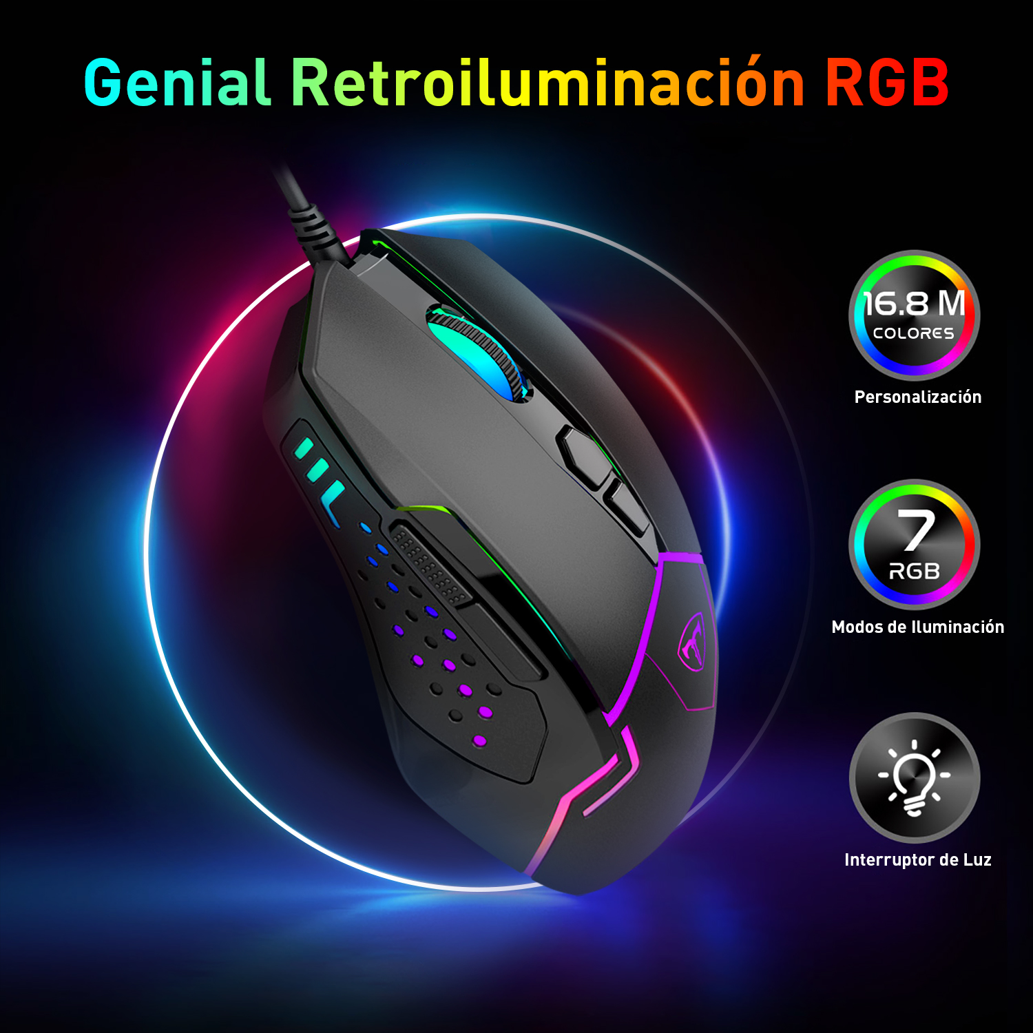 Foto 6 | Ratón Alámbrico Sangkee E100021 Negro