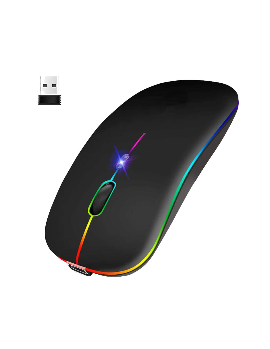 Foto 2 pulgar | Mouse Inalámbrico Usb Morgb-14 Rgb Color Negro