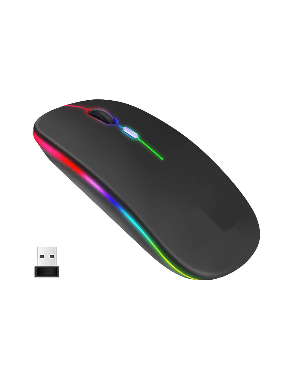 Foto 3 pulgar | Mouse Inalámbrico Usb Morgb-14 Rgb Color Negro