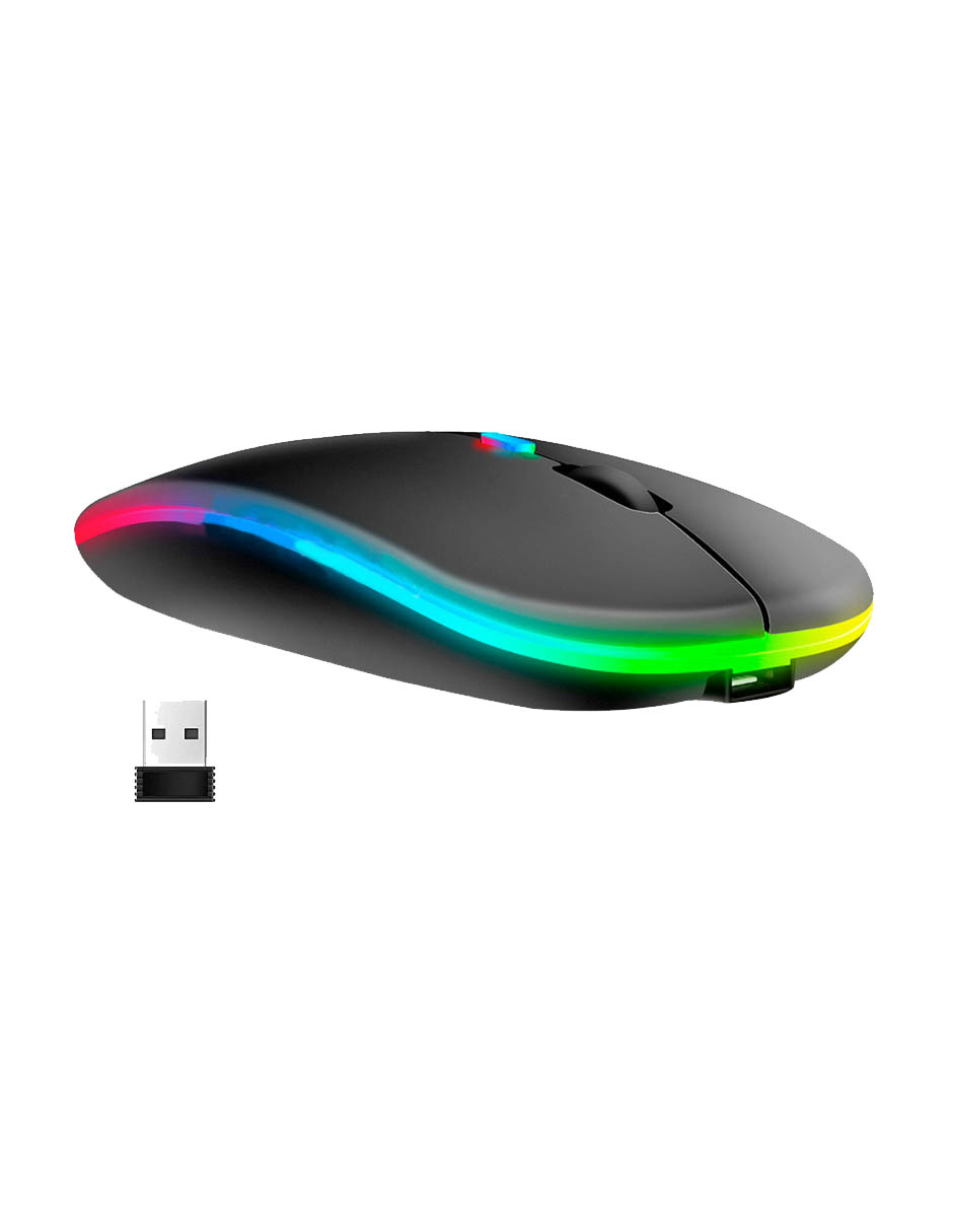 Foto 4 pulgar | Mouse Inalámbrico Usb Morgb-14 Rgb Color Negro