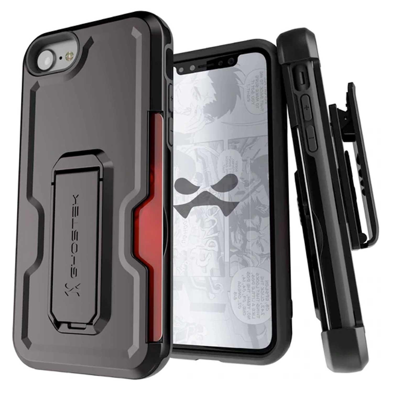 Foto 2 pulgar | Funda Ghostek Iron Armor para iPhone 8 Plus y 7 Plus color Negro con Clip y Mica