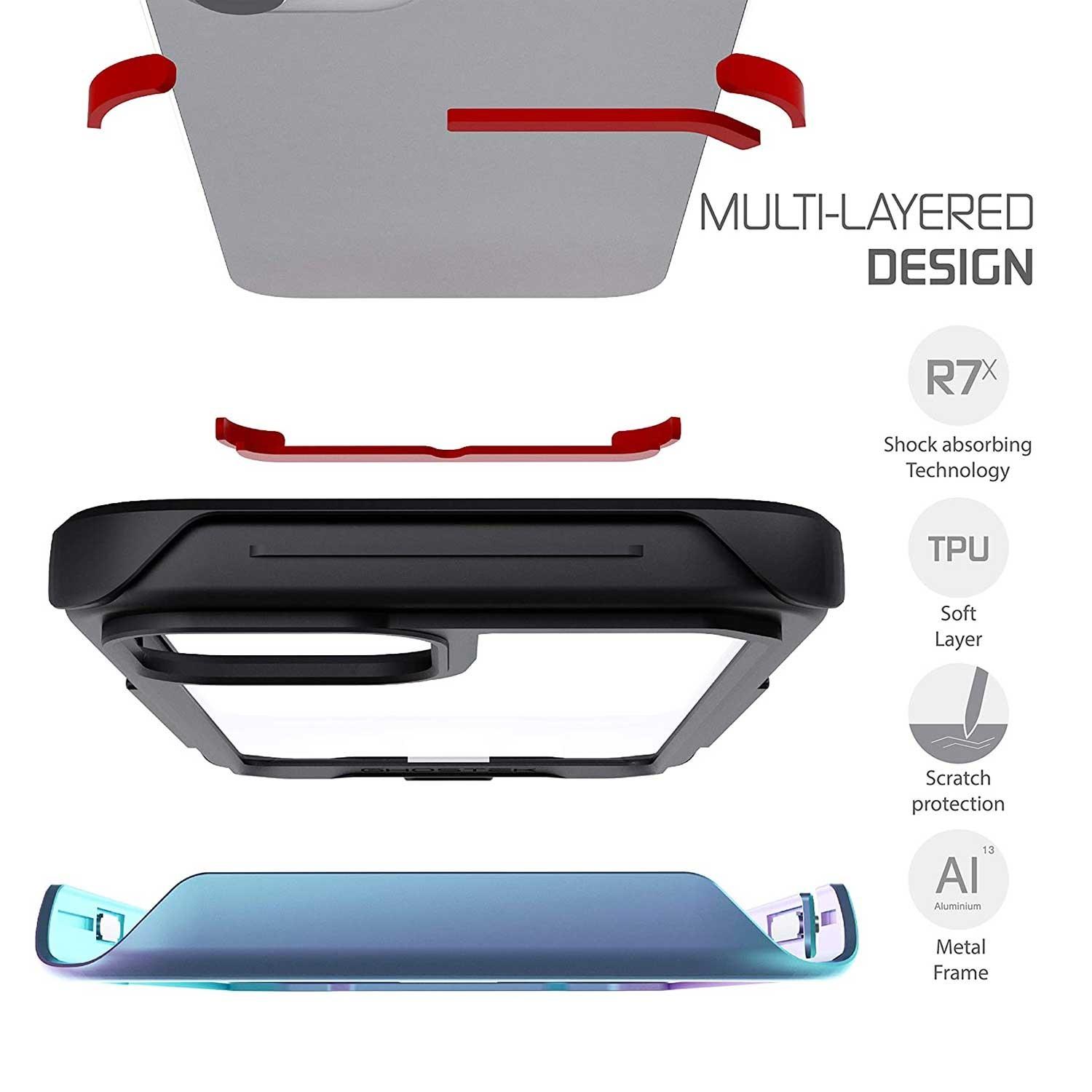 Foto 4 pulgar | Funda Ghostek Atomic para iPhone 12 Pro Max Aluminio Prismatic Transparente