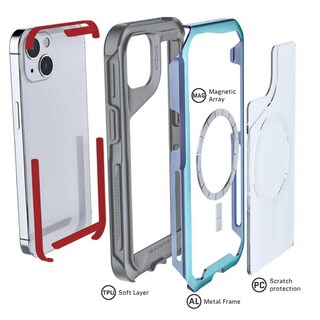 Foto 3 | Funda Ghostek Atomic para iPhone 13 Aluminio Transparente