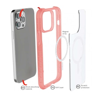 Foto 3 | Funda Ghostek Covert para iPhone 13 Pro color Rosa/Transparente Magsafe