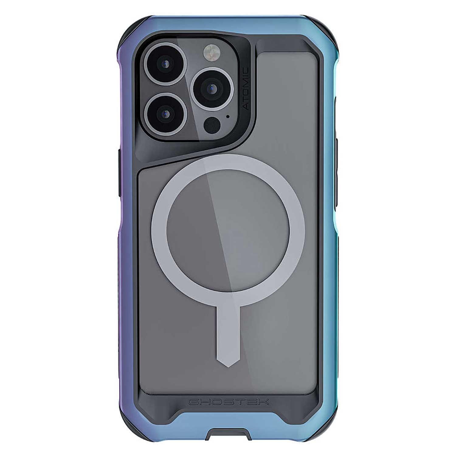Foto 3 pulgar | Funda Ghostek Atomic para iPhone 13 Pro Aluminio Prismatic Transp Magsafe