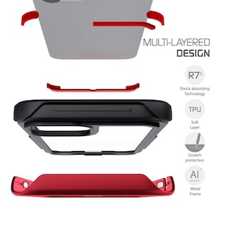 Foto 3 | Funda Ghostek Atomic para iPhone 12 Pro Max Aluminio Rojo y Transparente