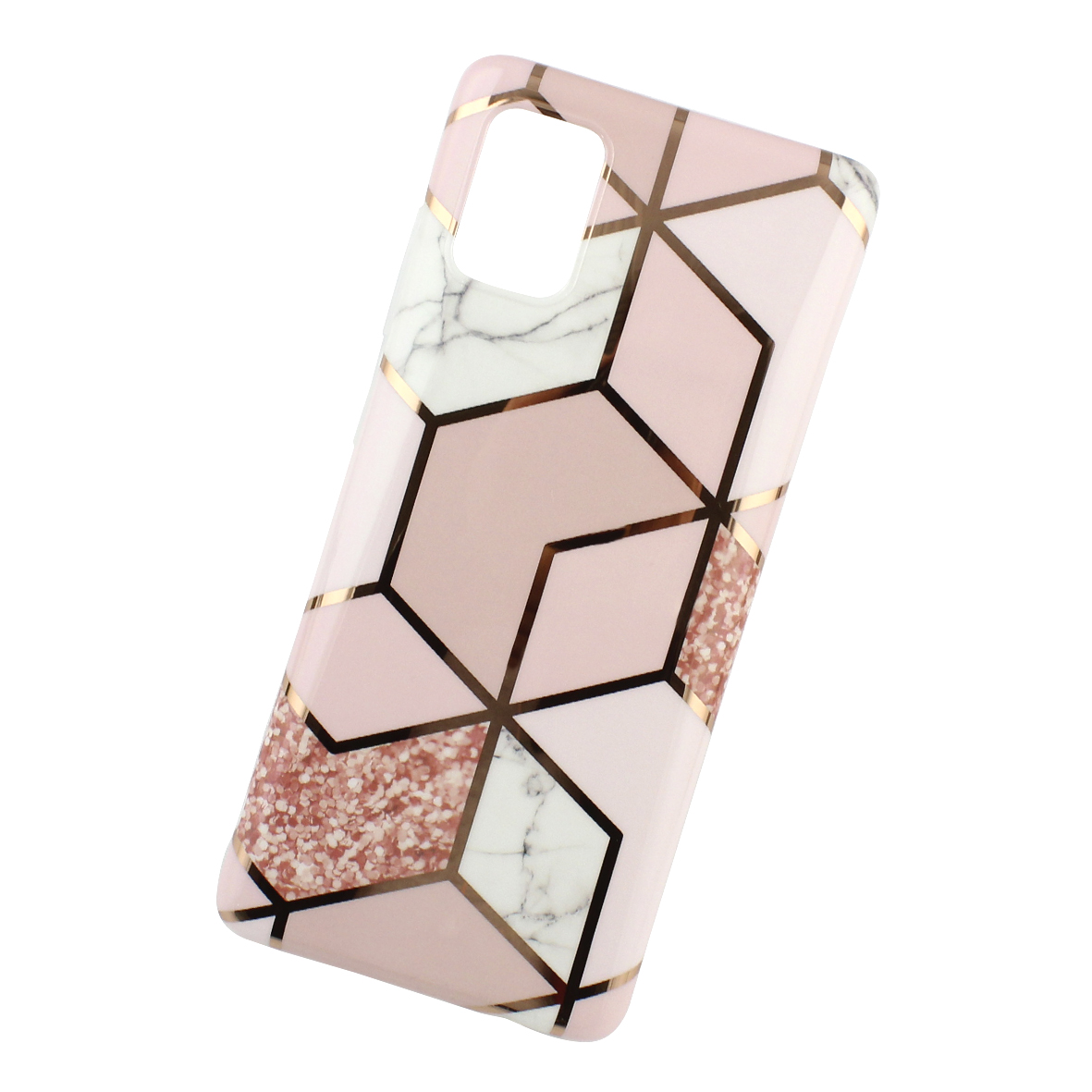 Funda Triche para Samsung Galaxy A71 Diseño Mármol Geométrica 2 color Rosa