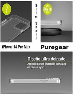 Foto 5 | Funda para iPhone 14 Pro Max PureGear Slim Shell color Transparente Ligera