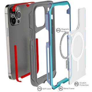 Foto 3 | Funda Ghostek Atomic Para iPhone 14 Pro Aluminio Transparente Prismatic Magsafe