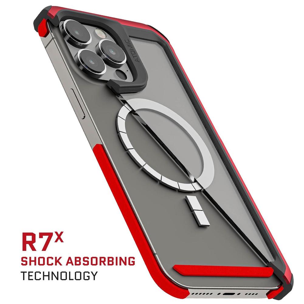 Foto 7 | Funda Ghostek Atomic Para iPhone 14 Pro Max Aluminio Transparente/ Rojo Magsafe