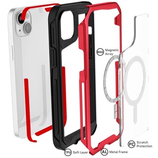 Foto 3 | Funda Ghostek Atomic Para iPhone 14 Aluminio Transparente/ Rojo