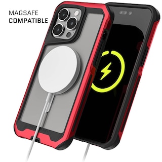Foto 4 | Funda Ghostek Atomic Para iPhone 14 Pro Aluminio Transparente/ Rojo Magsafe