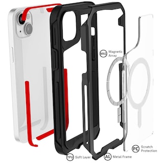 Foto 3 | Funda Ghostek Atomic Para iPhone 14 Plus Aluminio Transp Negro Magsafe