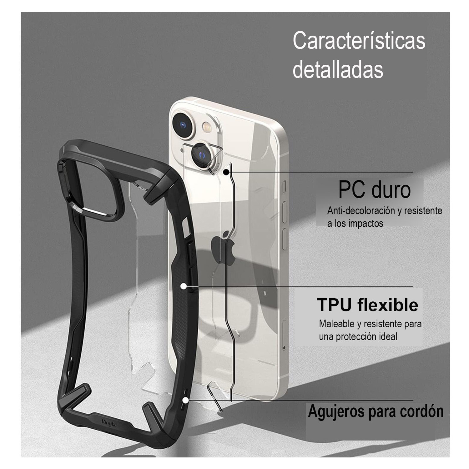 Foto 5 | Funda para iPhone 14 Plus Ringke Fusion X color Negro Grado Militar