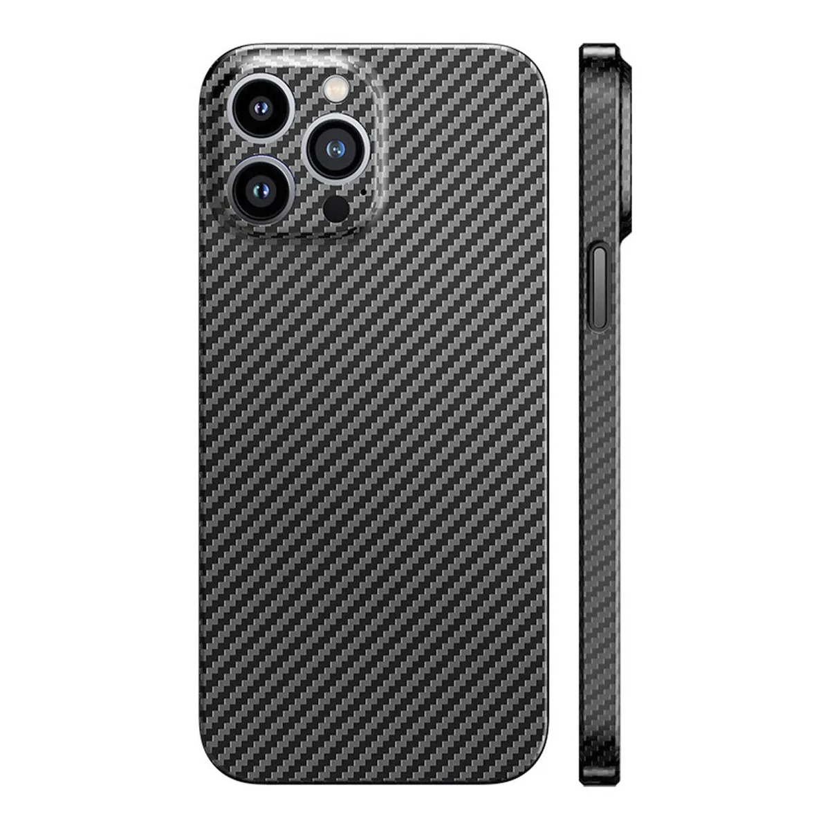 Funda Premium Netonbox color Gris y Negro Case Texturizada Fibra de Carbono para Iphone 11 Pro Max