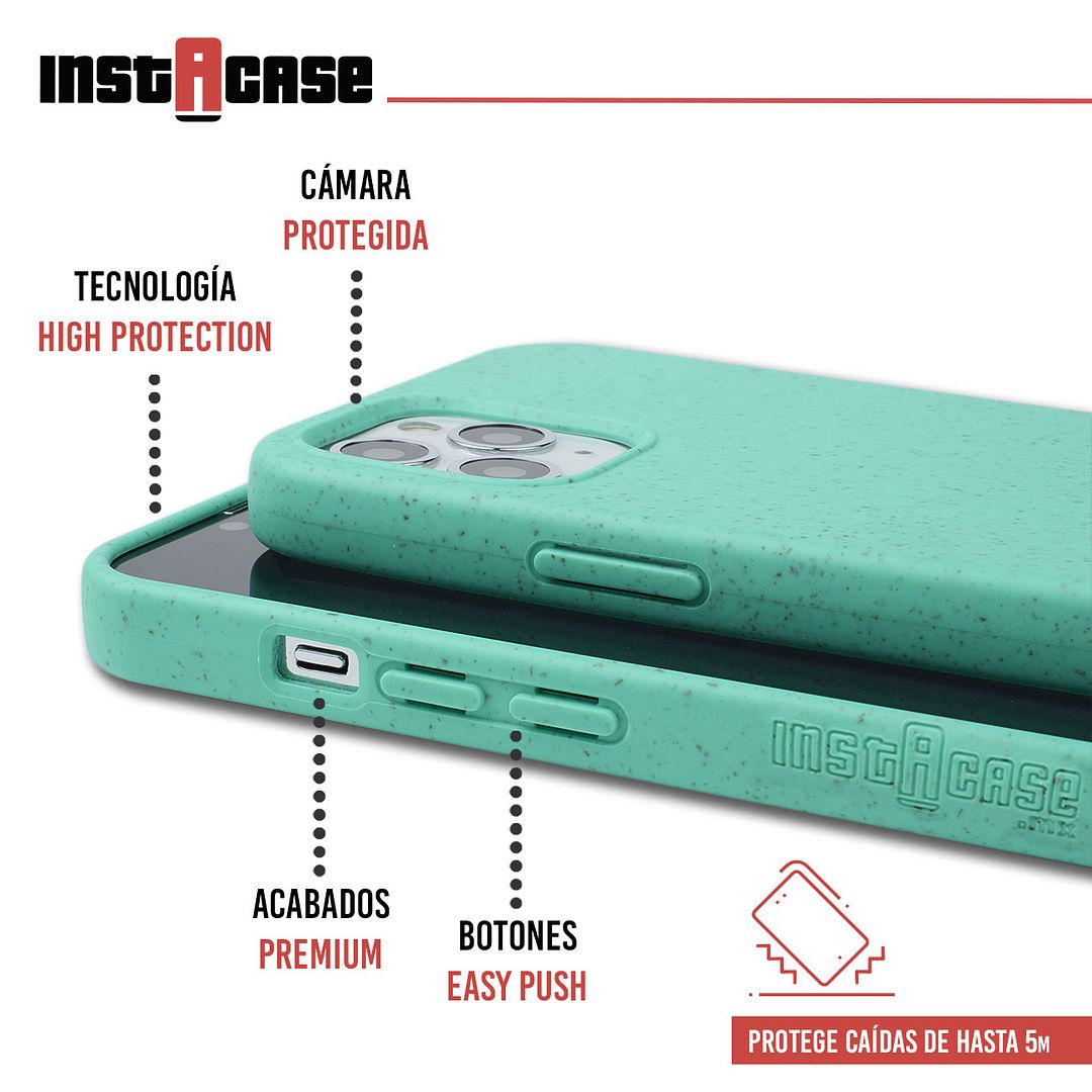 Foto 3 pulgar | Funda InstaCase para iPhone 12 Pro Max color Azul Menta