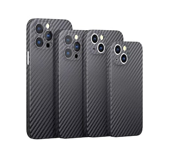 Foto 3 | Funda Netonbox Texturizada de Fibra de Carbono para iPhone 14 Plus color Gris