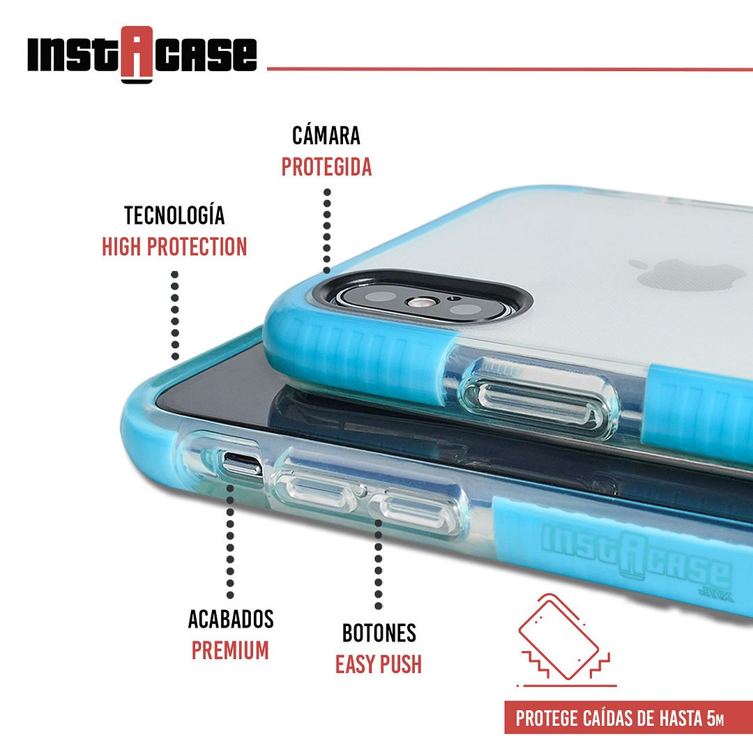 Foto 3 pulgar | Funda Instacase para IPhone X A Prueba de Golpes color Azul