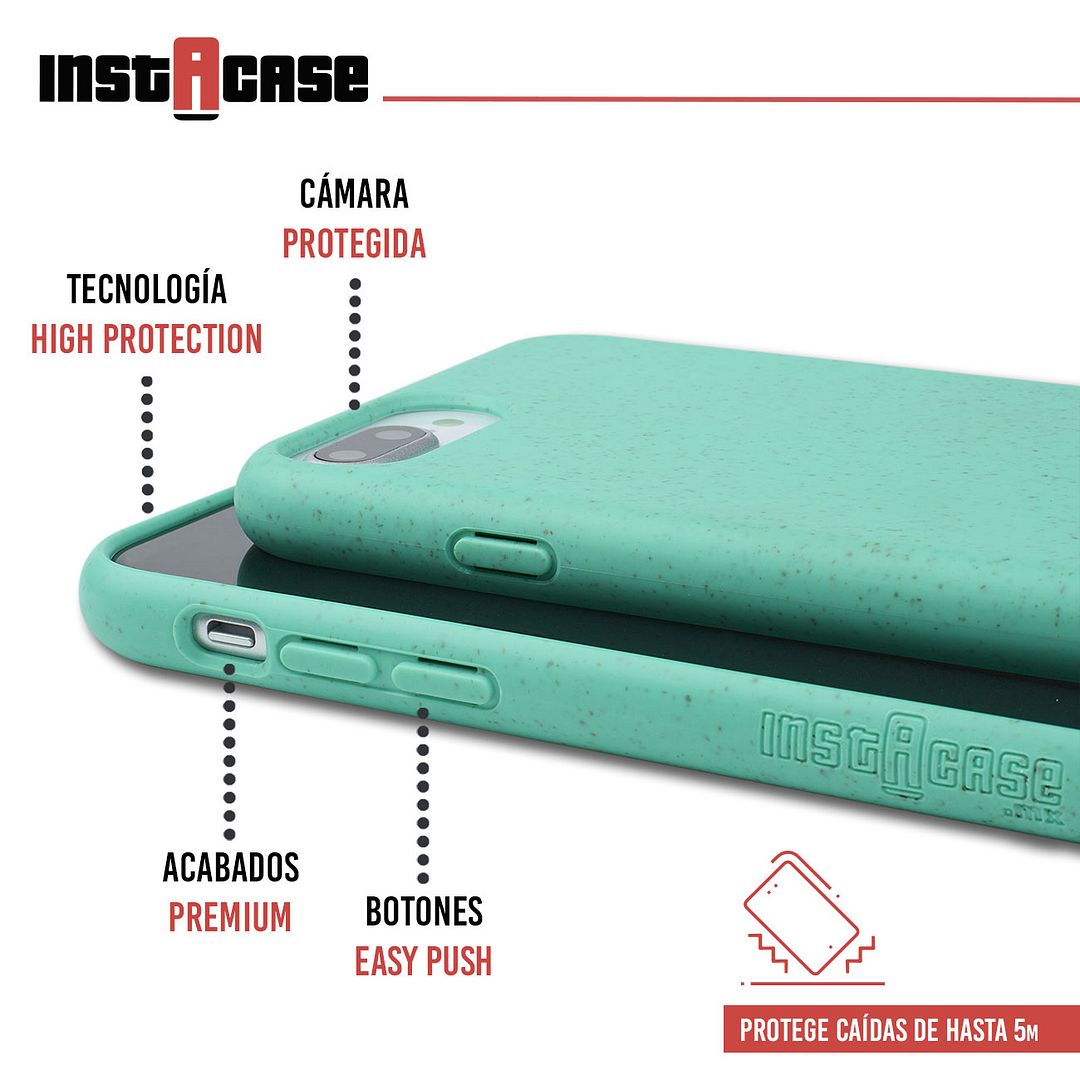 Foto 2 | Funda Instacase Para IPhone 8 Plus Azul Menta