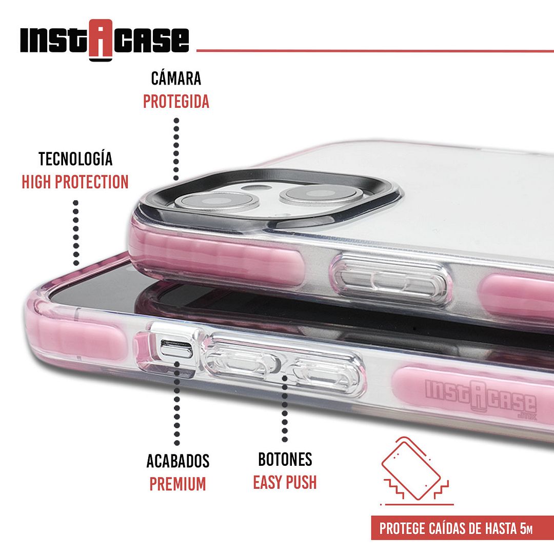 Foto 2 | Funda InstaCase color Rosa para iPhone 13 a Prueba de Golpes