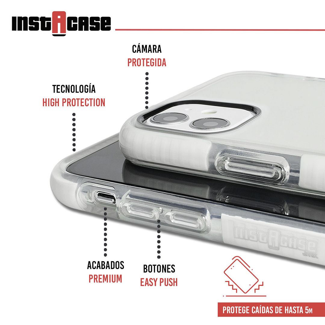 Foto 3 pulgar | Funda InstaCase color Blanco para iPhone 12 a Prueba de Golpes