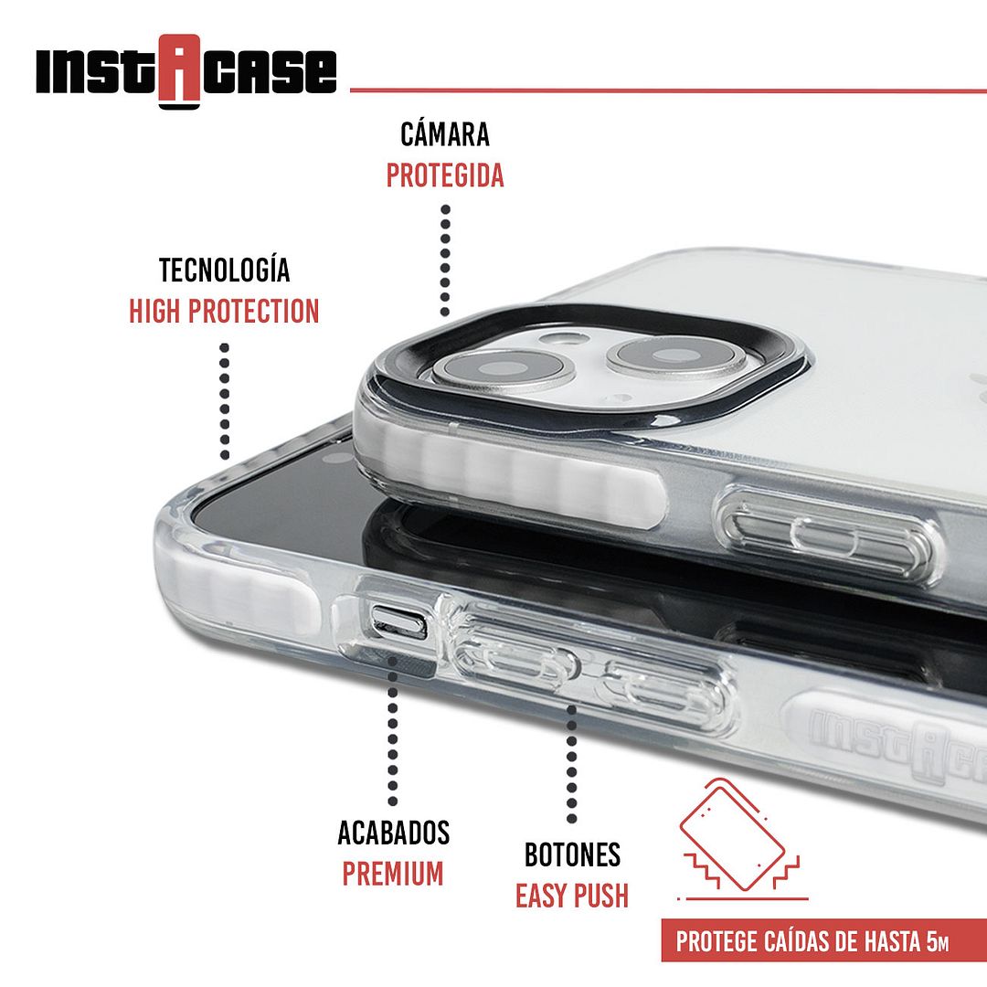 Foto 3 pulgar | Funda InstaCase color Blanco para iPhone 13 a Prueba de Golpes