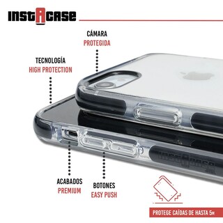 Foto 2 | Funda InstaCase color Negro para iPhone 8 a Prueba de Golpes