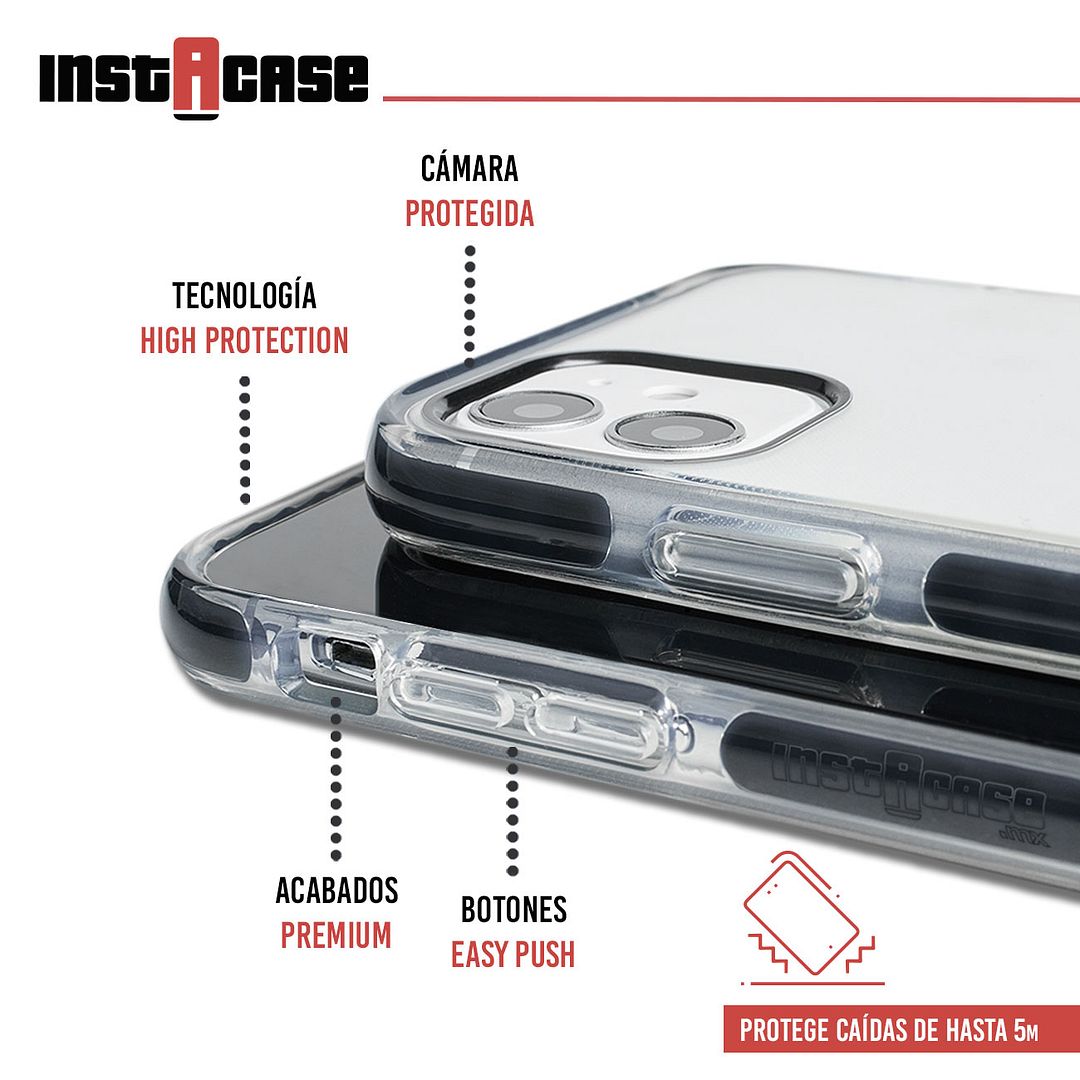 Foto 3 pulgar | Funda Instacase Para Iphone 12 Mini A Prueba De Golpes Negro