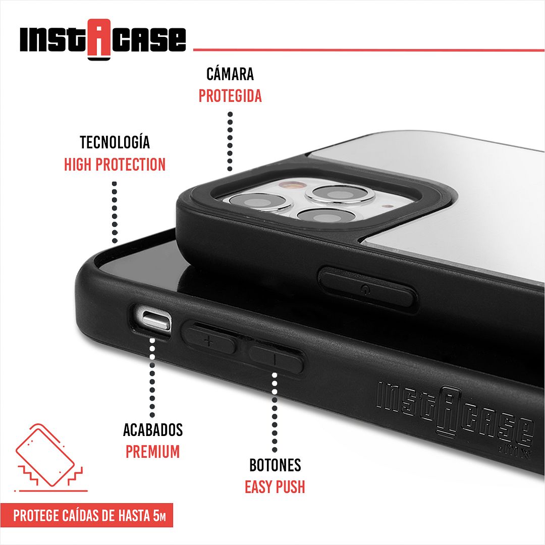 Foto 2 | Funda InstaCase para iPhone 11 Pro Max Acabado Espejo color Negro