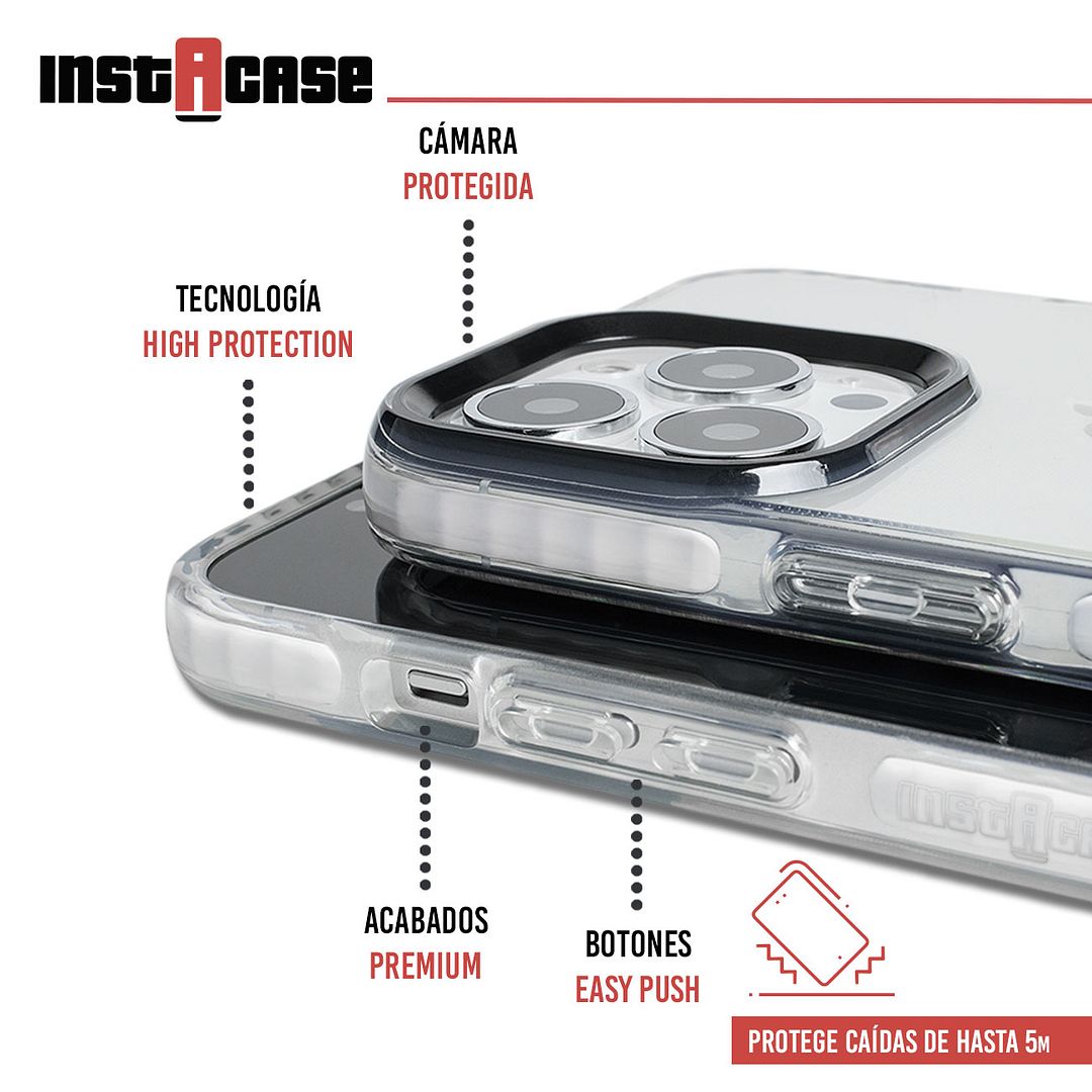 Foto 3 pulgar | Funda Instacase Para Iphone 14 Pro A Prueba De Golpes Blanco