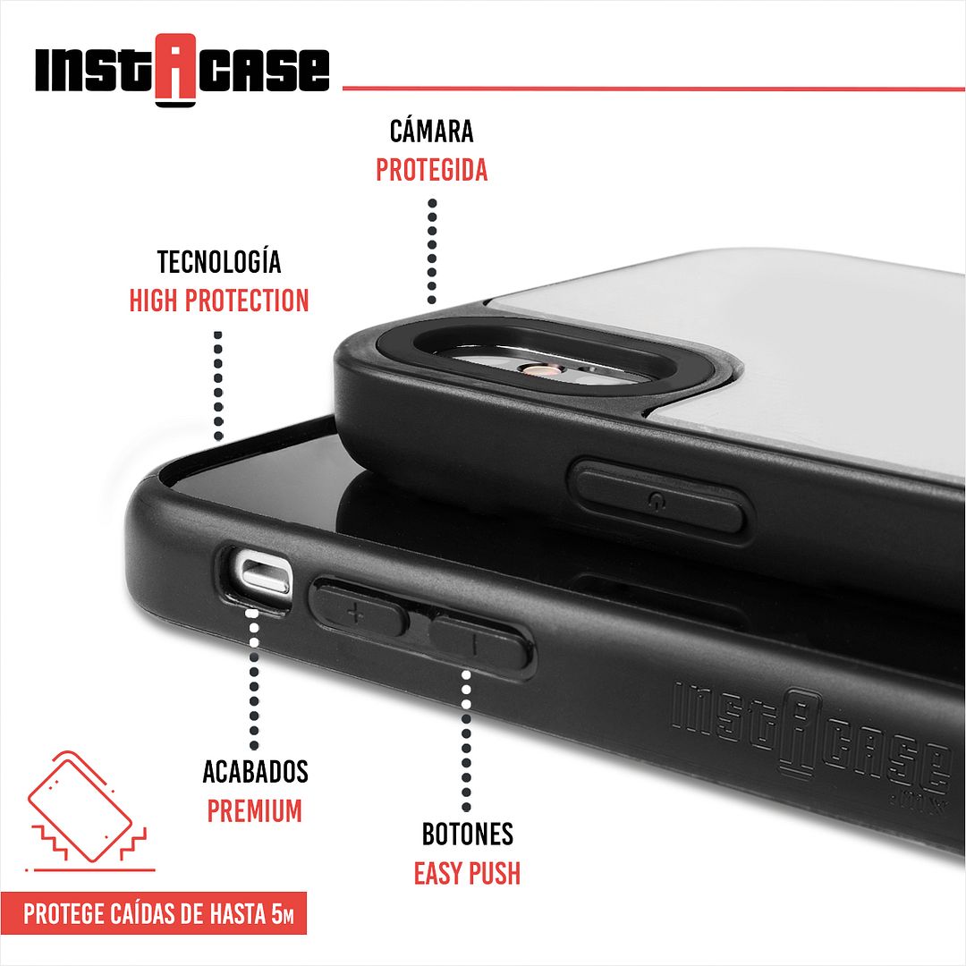 Foto 3 pulgar | Funda InstaCase para iPhone X  XS Acabado Espejo color Negro