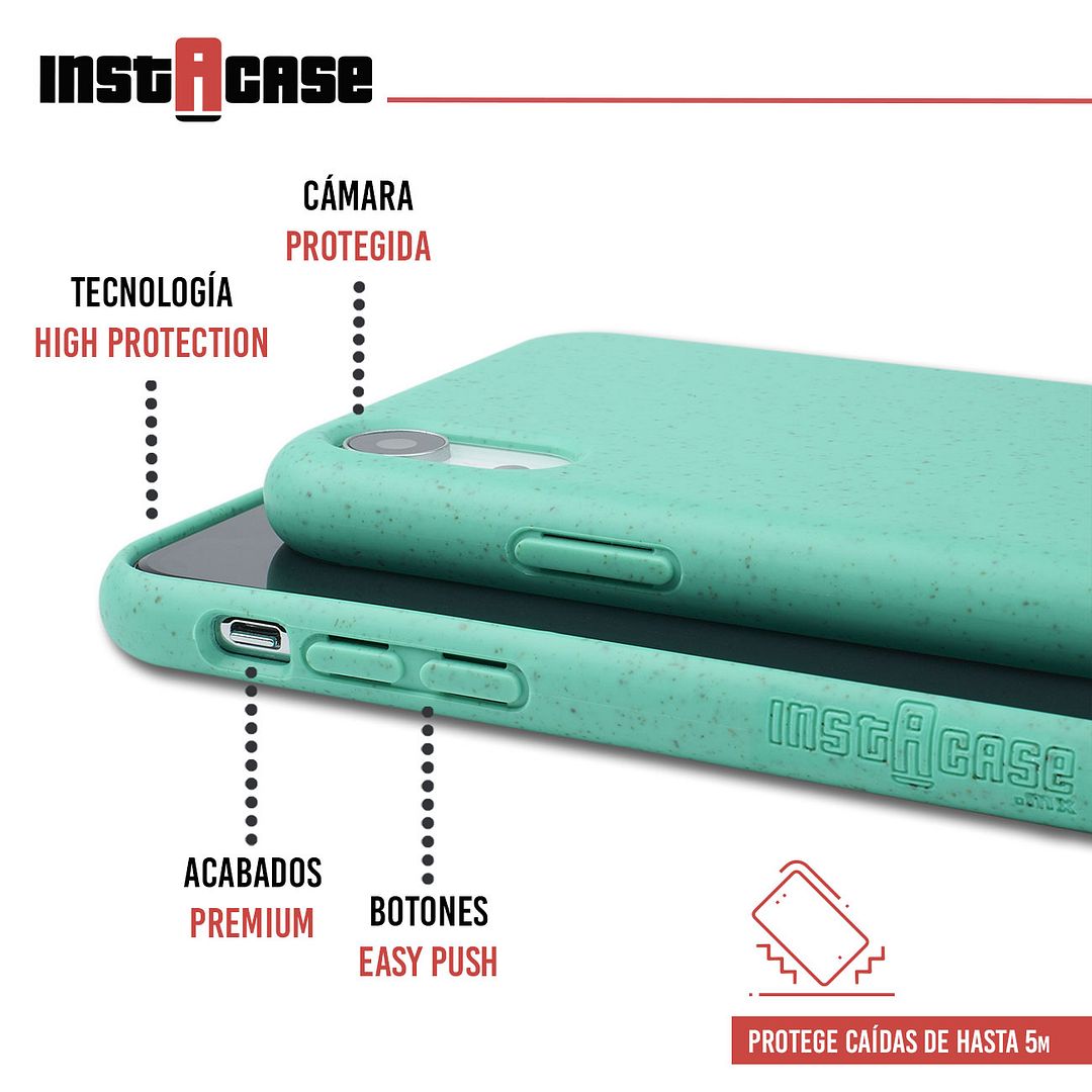 Foto 3 pulgar | Funda Instacase Para Iphone Xr Azul Menta
