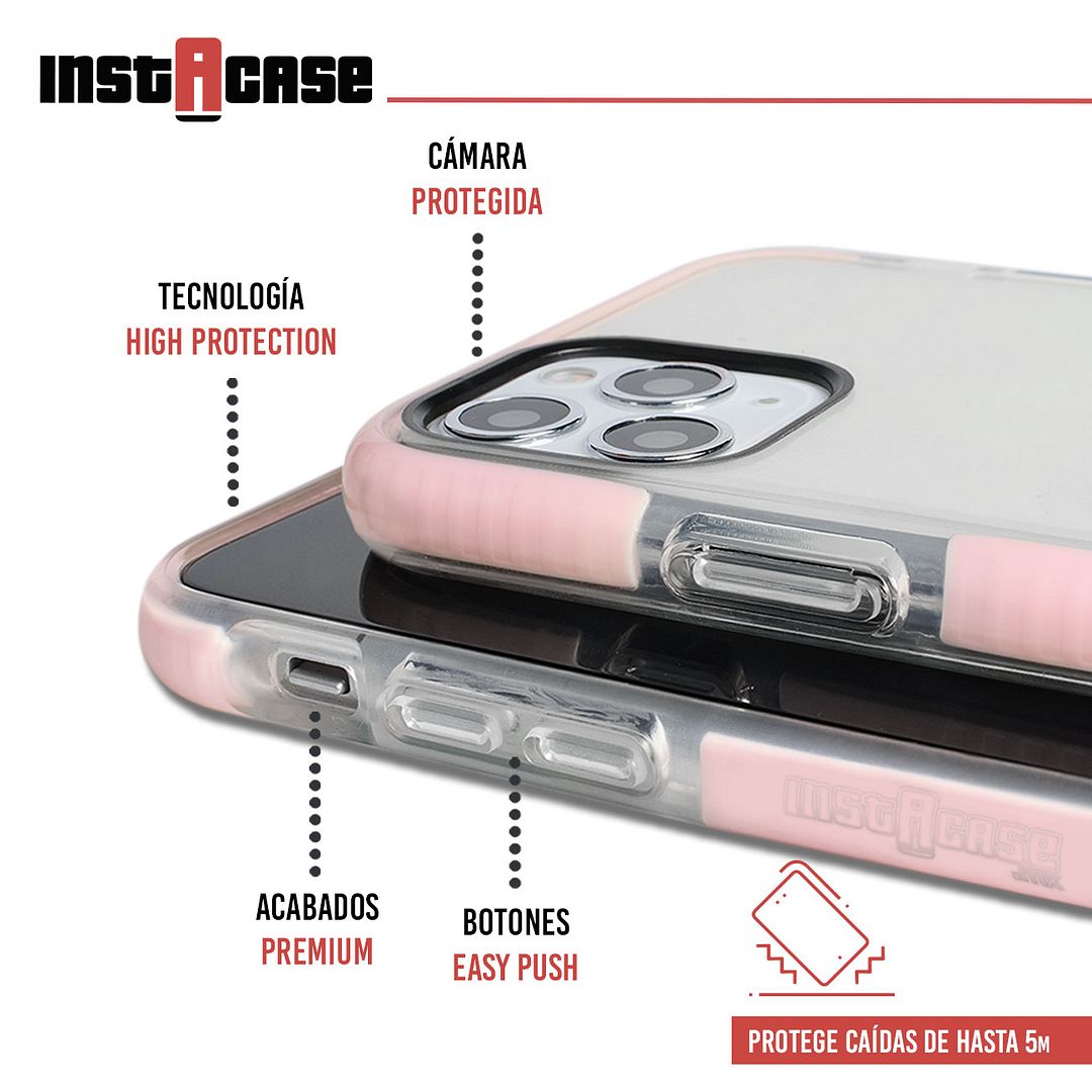 Foto 3 pulgar | Funda InstaCase para iPhone 11 Pro color Rosa a Prueba de Golpes