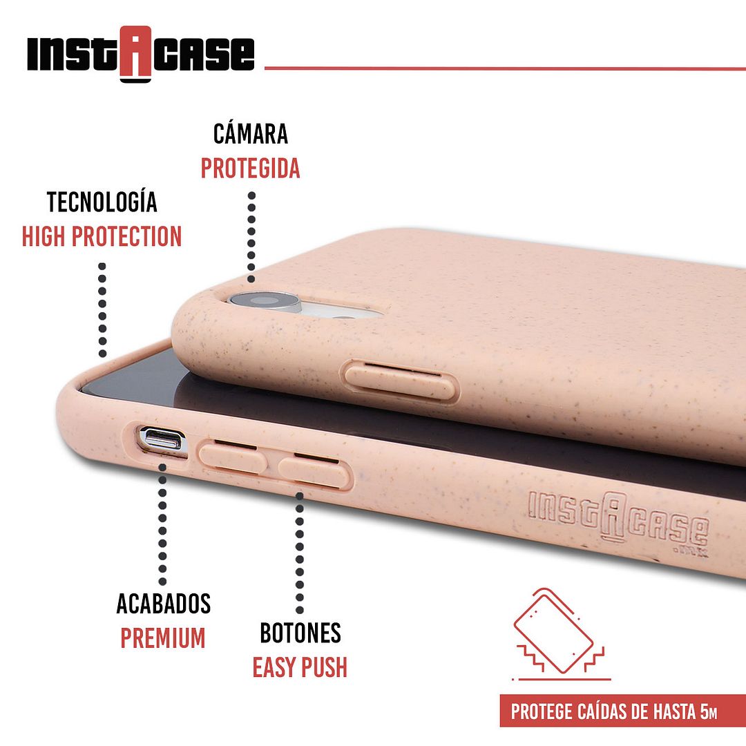 Foto 3 pulgar | Funda InstaCase Biodegradable para iPhone XR color Rosa