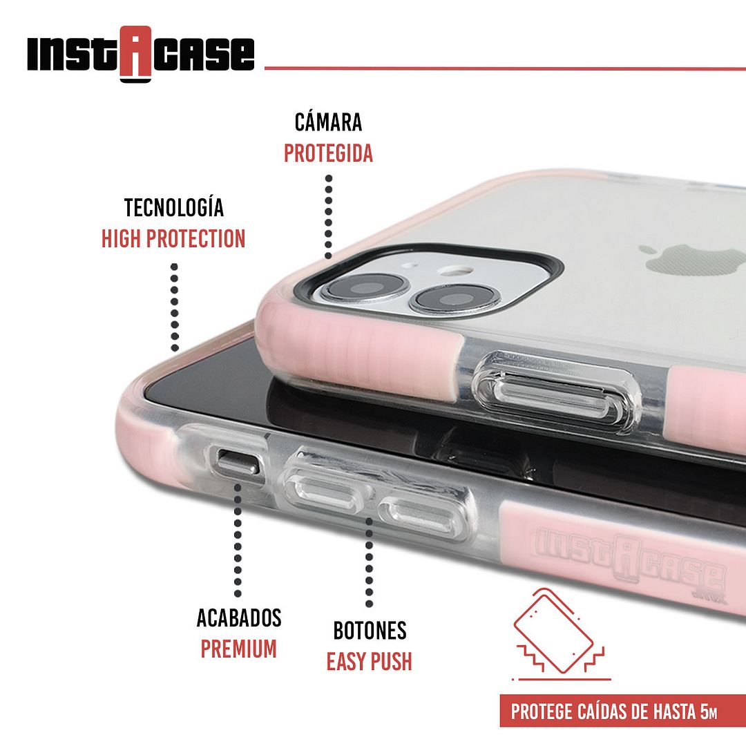 Foto 3 pulgar | Funda InstaCase para iPhone 11 color Rosa a Prueba de Golpes