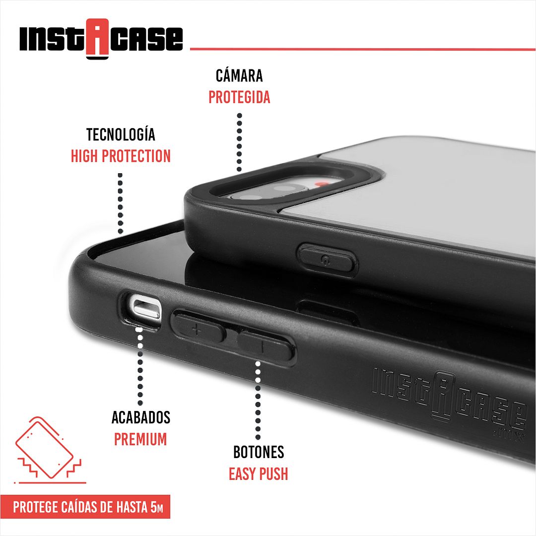Foto 3 pulgar | Funda InstaCase para iPhone 8 Plus Acabado Espejo color Negro